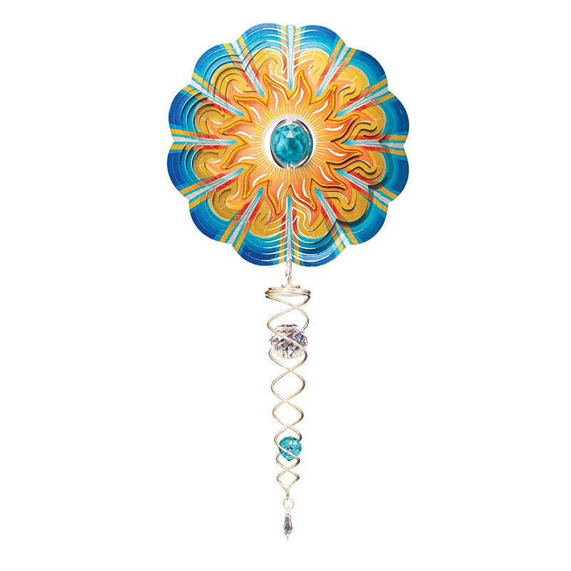 Crystal Sun Aqua Crystal Tail Stainless Steel Wind Spinner
