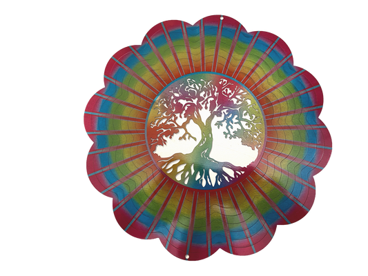 Colorful Tree of Life Stainless Steel Wind Spinner