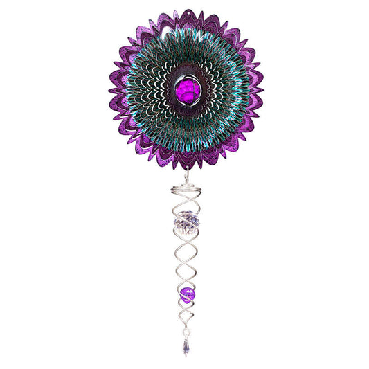 Crystal Mandala Galactic Crystal Tail Stainless Steel Wind Spinner