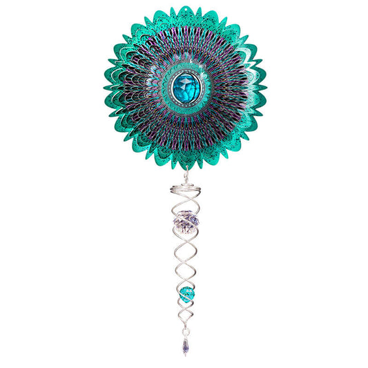 Crystal Mandala Space Crystal Tail Stainless Steel Wind Spinner