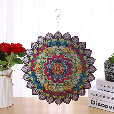 Red Lotus Flower Stainless Steel Wind Spinner